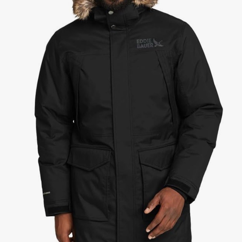 NWT Eddie Bauer Men's Superior Down Waterproof Stadium Coat w/Hood Size Large